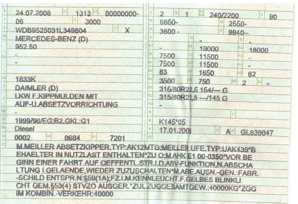 Mercedes-Benz 1833 4x2 Meiller AK 12 | Klima | Guter Zustand - شاحنات قابلة للفك شاحنة: صور 2 Mercedes-Benz 1833 4x2 Meiller AK 12 | Klima | Guter Zustand - شاحنات قابلة للفك شاحنة: صور 2