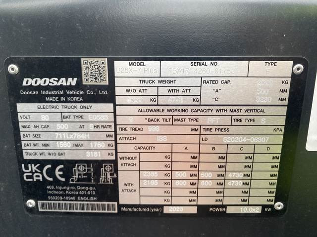Doosan B25X-7 PLUS - رافعة شوكية كهربائية: صور 5 Doosan B25X-7 PLUS - رافعة شوكية كهربائية: صور 5