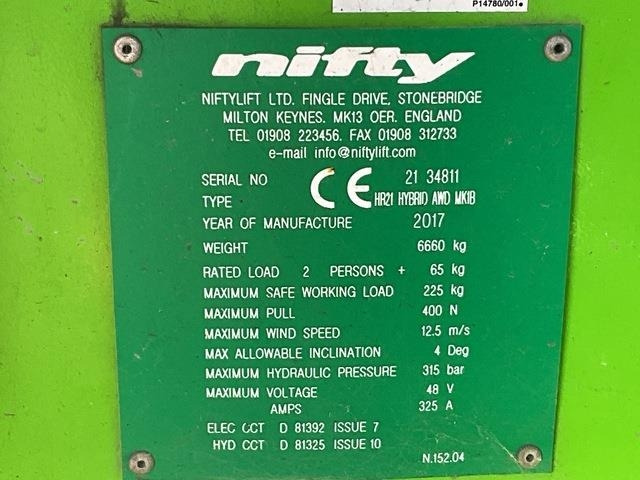 Niftylift HR21 - رافعات سلة مفصلية: صور 5 Niftylift HR21 - رافعات سلة مفصلية: صور 5