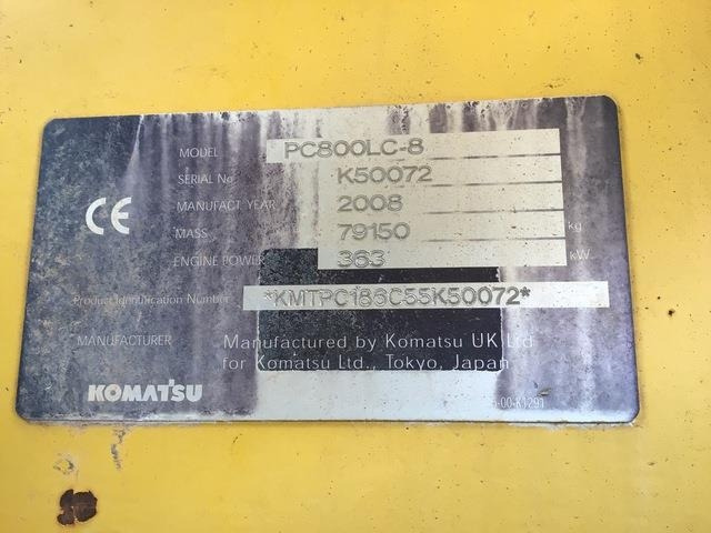 Komatsu PC800-8 - حفارات زحافة: صور 5 Komatsu PC800-8 - حفارات زحافة: صور 5