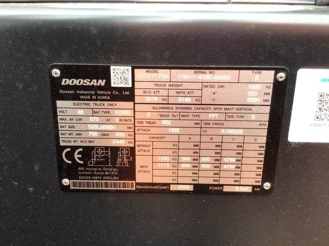 Doosan B15T-7 PLUS - رافعة شوكية كهربائية: صور 5 Doosan B15T-7 PLUS - رافعة شوكية كهربائية: صور 5