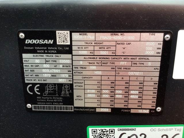 Doosan B35X-7 PLUS - رافعة شوكية كهربائية: صور 5 Doosan B35X-7 PLUS - رافعة شوكية كهربائية: صور 5