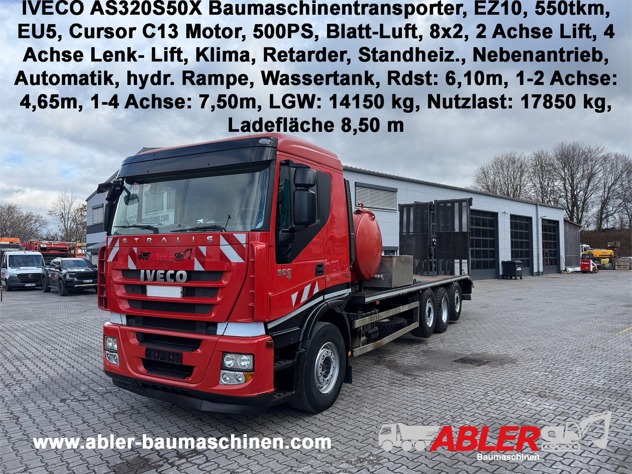 Iveco 4-Achs Baumaschinentransporter hydr. Rampe - شاحنة نقل سيارات شاحنة: صور 1 Iveco 4-Achs Baumaschinentransporter hydr. Rampe - شاحنة نقل سيارات شاحنة: صور 1