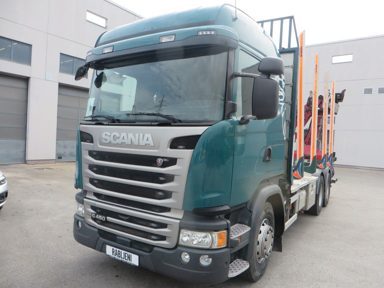 Scania G450 6x4Timber - شاحنة قطع الأشجار, شاحنة كرين: صور 1 Scania G450 6x4Timber - شاحنة قطع الأشجار, شاحنة كرين: صور 1