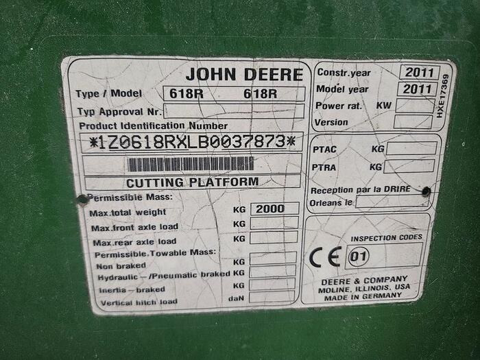 John Deere 618R - حصادة شاملة - الرأس: صور 5 John Deere 618R - حصادة شاملة - الرأس: صور 5