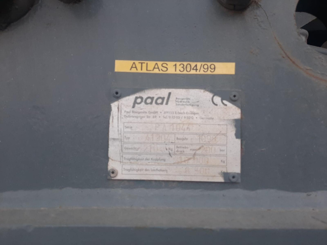Paal aus Atlas 1304 - وصلة الربط للمعدات المعلقة - آلات البناء: صور 2 Paal aus Atlas 1304 - وصلة الربط للمعدات المعلقة - آلات البناء: صور 2