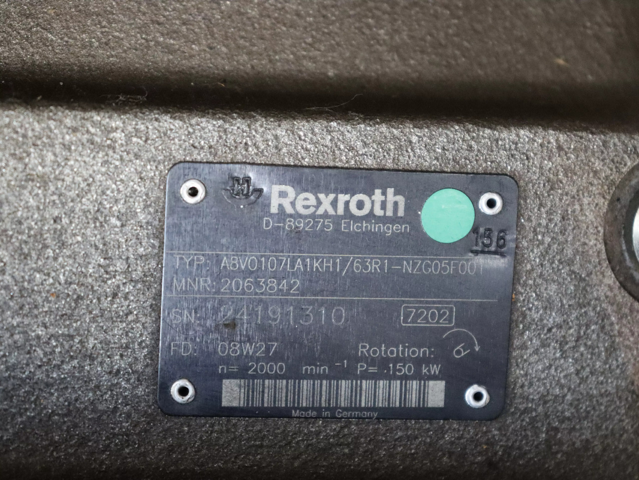 REXROTH A8VO107LA1KH1/63R1-NZG05F001 - مضخة هيدروليكية - معدات المناولة: صور 5 REXROTH A8VO107LA1KH1/63R1-NZG05F001 - مضخة هيدروليكية - معدات المناولة: صور 5