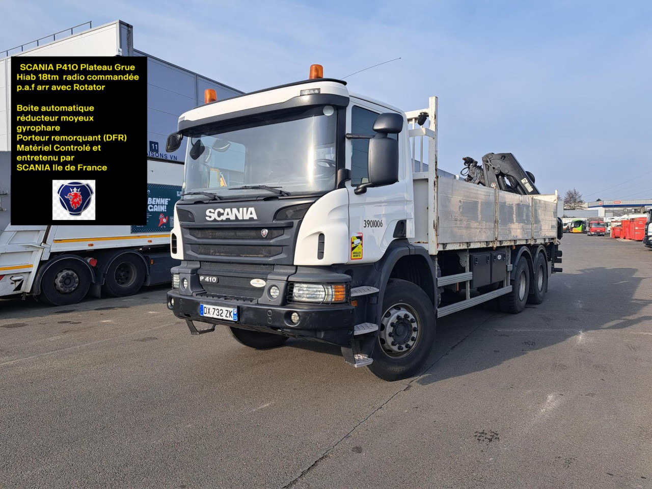 SCANIA SCANIA P410 6x4 Plateau Grue paf - الشاسيه شاحنة: صور 1 SCANIA SCANIA P410 6x4 Plateau Grue paf - الشاسيه شاحنة: صور 1