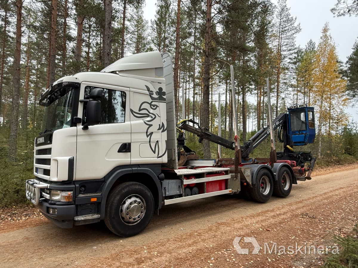 Scania R164GB6X4NA580 Timmerbil Scania R164 580 6x4 - شاحنة قطع الأشجار, شاحنة كرين: صور 2 Scania R164GB6X4NA580 Timmerbil Scania R164 580 6x4 - شاحنة قطع الأشجار, شاحنة كرين: صور 2