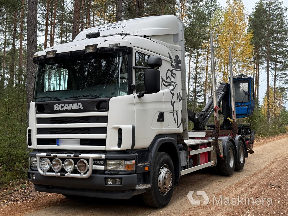 Scania R164GB6X4NA580 Timmerbil Scania R164 580 6x4 - شاحنة قطع الأشجار, شاحنة كرين: صور 1 Scania R164GB6X4NA580 Timmerbil Scania R164 580 6x4 - شاحنة قطع الأشجار, شاحنة كرين: صور 1