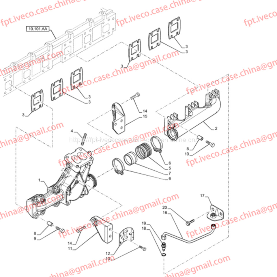 FPT IVECO CASE Cursor9 F2CFE614A*B041/F2CGE614F*V004 5802431166 Exhaust Mainfold 504380222 - مشعب العادم - شاحنة: صور 2 FPT IVECO CASE Cursor9 F2CFE614A*B041/F2CGE614F*V004 5802431166 Exhaust Mainfold 504380222 - مشعب العادم - شاحنة: صور 2