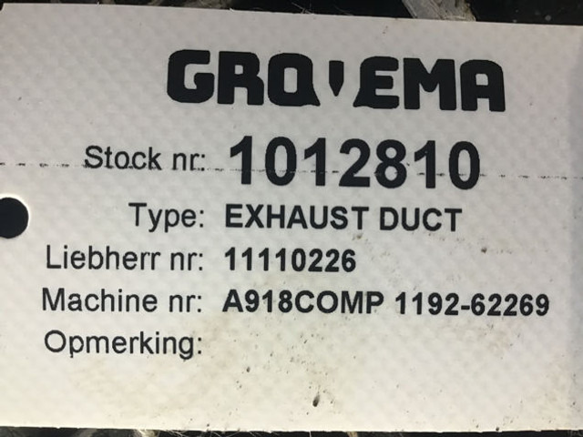 Liebherr Exhaust Duct - ماسورة العادم: صور 2 Liebherr Exhaust Duct - ماسورة العادم: صور 2