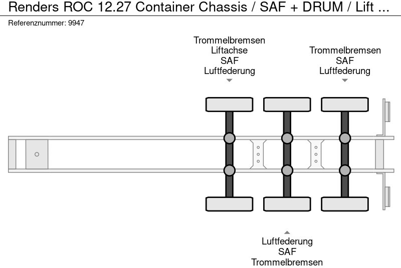 شاحنات الحاويات / جسم علوي قابل للتغيير نصف مقطورة Renders ROC 12.27 Container Chassis / SAF + DRUM / Lift Axle: صور 8