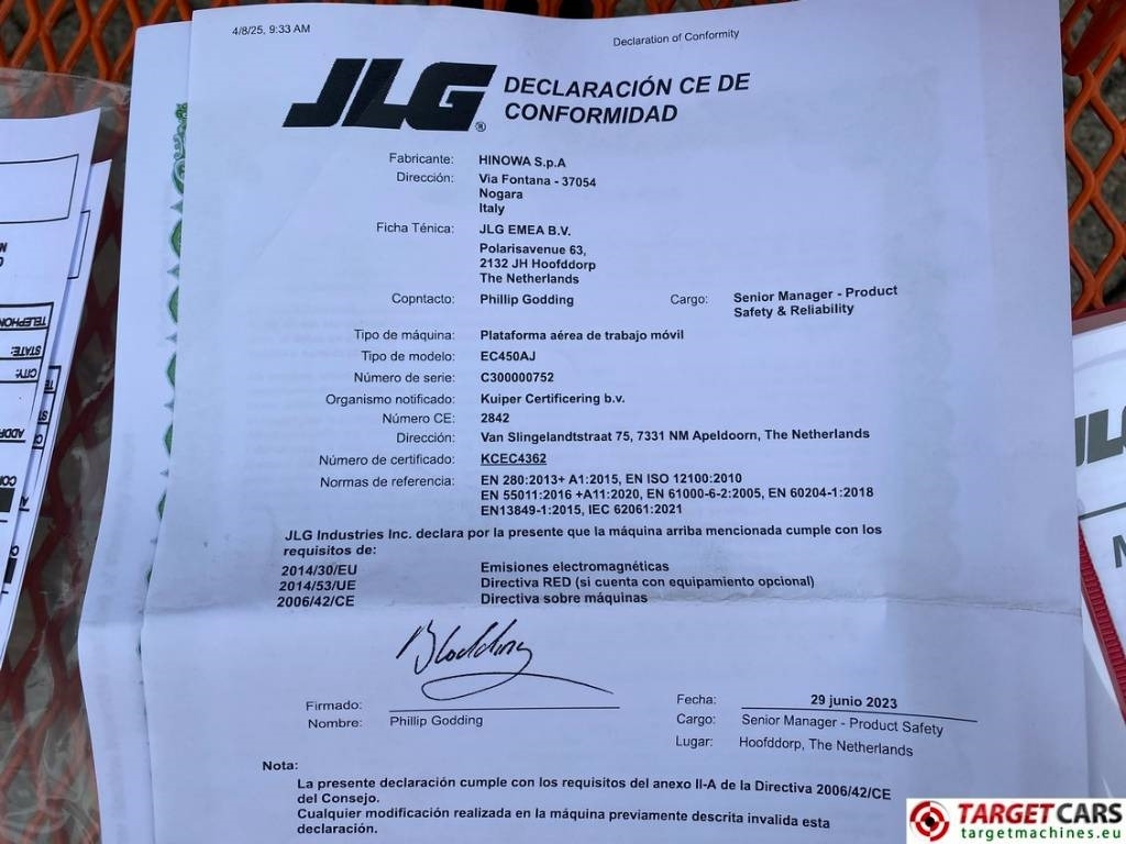 JLG EC450AJ Lithium-Ion Articulated Boom Lift 1572cm  إيجار JLG EC450AJ Lithium-Ion Articulated Boom Lift 1572cm: صور 50