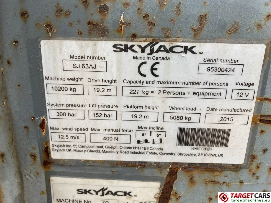 رافعات سلة مفصلية SkyJack SJ63AJ Articulated 4x4 Diesel Boom WorkLIft 2136cm: صور 10