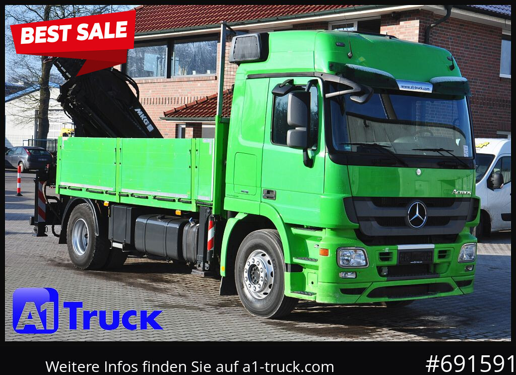 MERCEDES-BENZ Actros 1844 MP3, Kran MKG 291 HP 5+3 Funk, TÜV 06/2026 - شاحنات مسطحة, شاحنة كرين: صور 1 MERCEDES-BENZ Actros 1844 MP3, Kran MKG 291 HP 5+3 Funk, TÜV 06/2026 - شاحنات مسطحة, شاحنة كرين: صور 1
