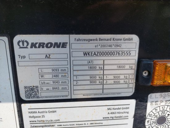 شاحنات الحاويات / جسم علوي قابل للتغيير مقطورة Krone AZ 18, Standard-Lafette Krone-Achsen,: صور 9