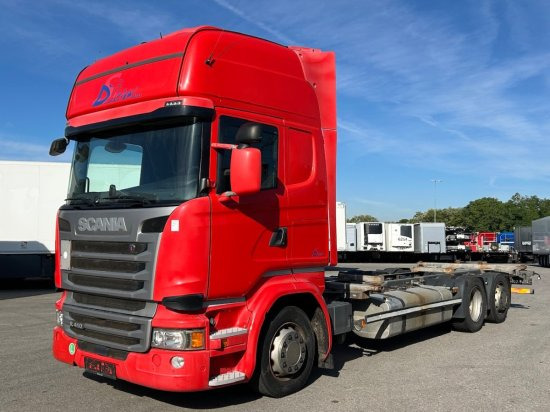 Scania R410 6x2 Topline, BDF, E6, Automatik, Redarter, Standklima, Liftachse - شاحنات الحاويات / جسم علوي قابل للتغيير شاحنة: صور 1 Scania R410 6x2 Topline, BDF, E6, Automatik, Redarter, Standklima, Liftachse - شاحنات الحاويات / جسم علوي قابل للتغيير شاحنة: صور 1