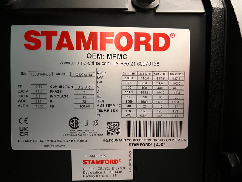 مجموعة المولدات DEGROOTE POWER* DP-C100SS  100KVA: صور 19