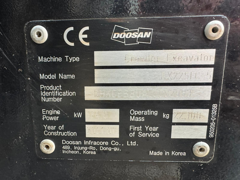 حفارات زحافة Doosan DX225LC-5: صور 16