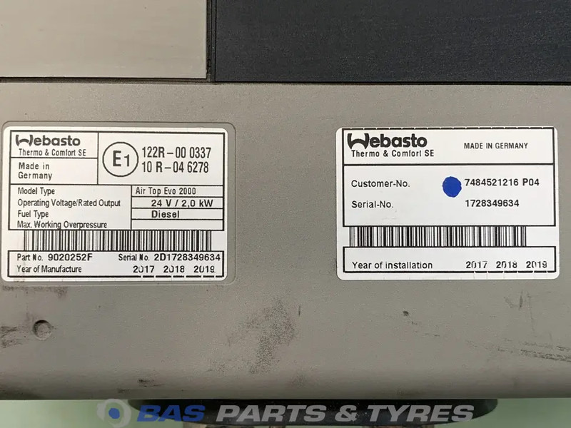 Webasto C-Serie AirTop Evo 2000 Standkachel 7484521216 - التدفئة / التهوية - شاحنة: صور 5 Webasto C-Serie AirTop Evo 2000 Standkachel 7484521216 - التدفئة / التهوية - شاحنة: صور 5
