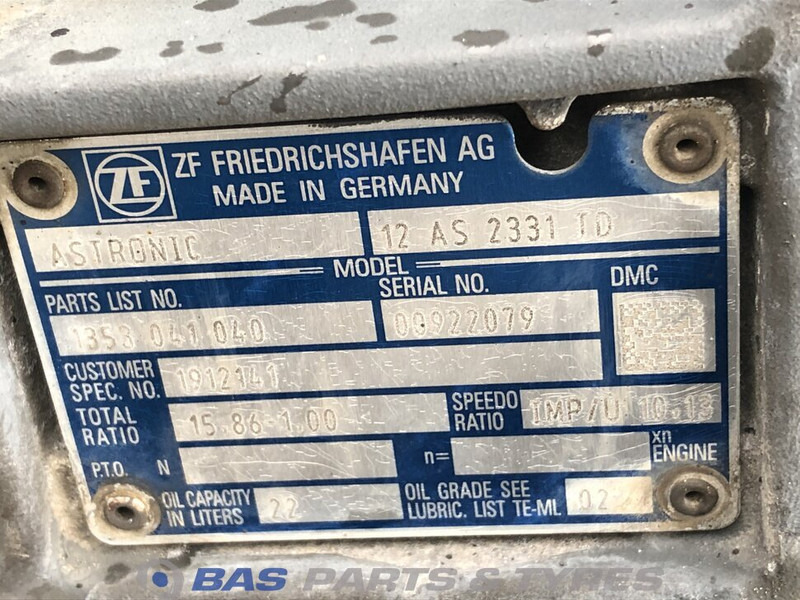 ZF XF106 DAF 12AS2331 TD AS Tronic Versnellingsbak 1912141R - علبة التروس - شاحنة: صور 5 ZF XF106 DAF 12AS2331 TD AS Tronic Versnellingsbak 1912141R - علبة التروس - شاحنة: صور 5