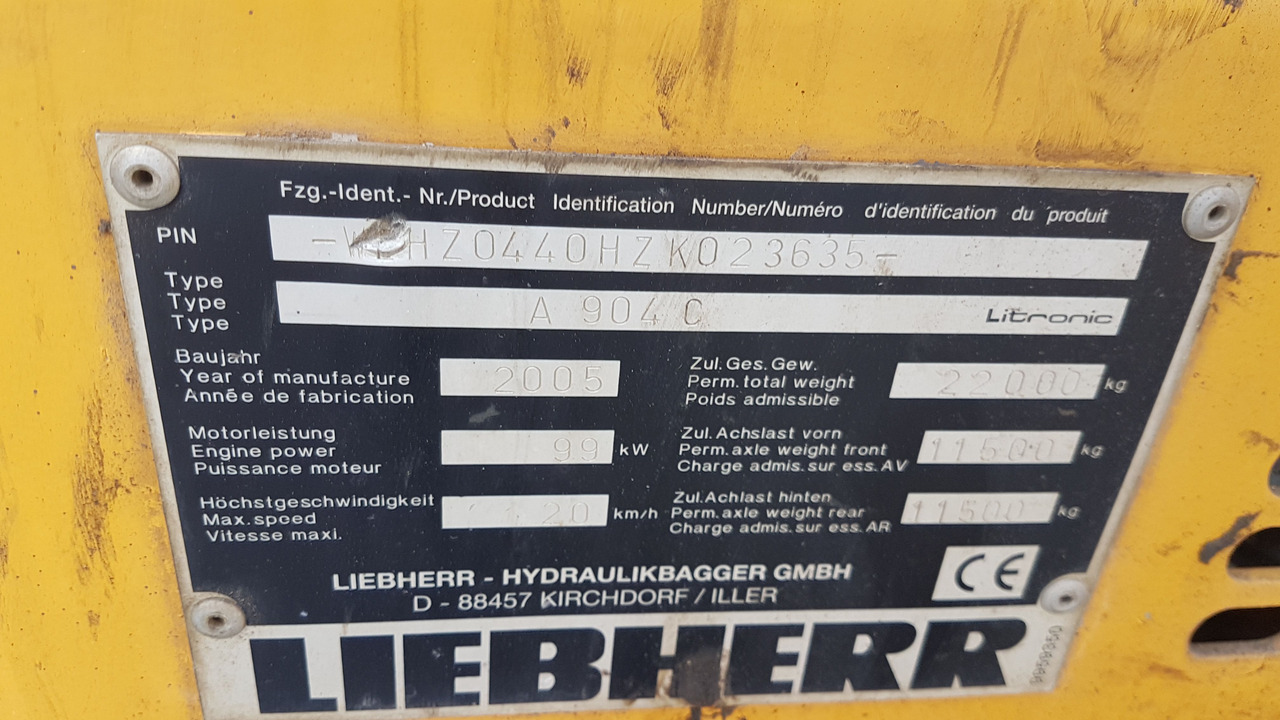 LIEBHERR A904C S/N: WLHZ044ZHZK023635 (2005) - آلات البناء: صور 2 LIEBHERR A904C S/N: WLHZ044ZHZK023635 (2005) - آلات البناء: صور 2