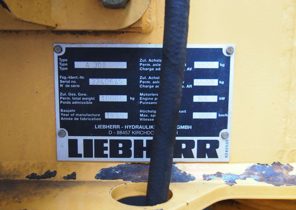 Pozostałe części Liebherr Liebherr A308 1999 Koparka kołowa Liebherr 308 - حفارة: صور 3 Pozostałe części Liebherr Liebherr A308 1999 Koparka kołowa Liebherr 308 - حفارة: صور 3