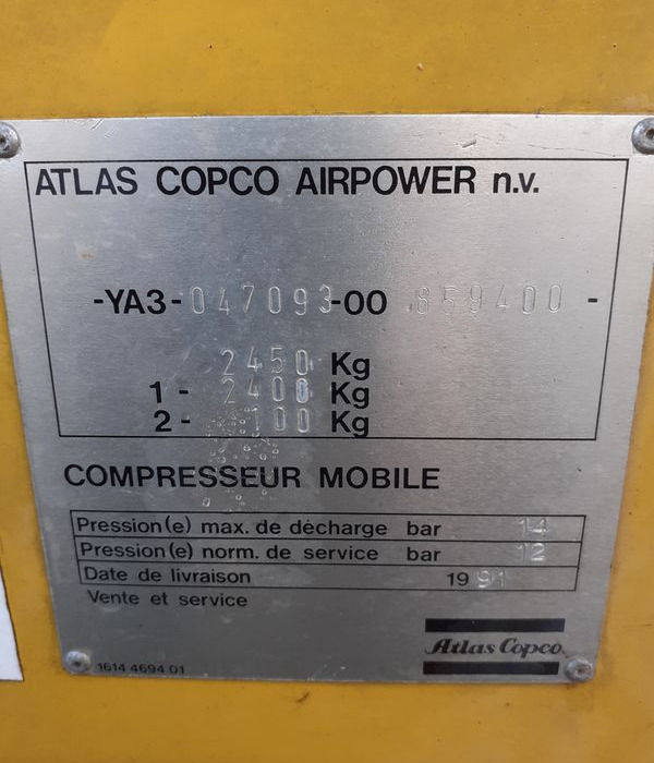 Compresseur de chantier Atlas Copco XAHS 175 - ضاغط الهواء: صور 5 Compresseur de chantier Atlas Copco XAHS 175 - ضاغط الهواء: صور 5