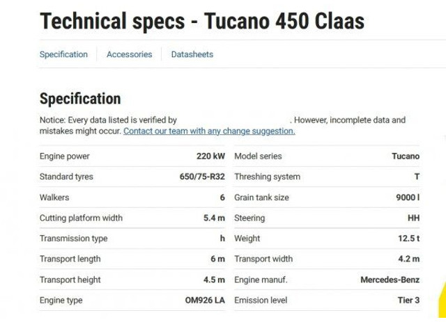 Claas Tucano 450 (839) +V 750 - حصادة شاملة: صور 5 Claas Tucano 450 (839) +V 750 - حصادة شاملة: صور 5