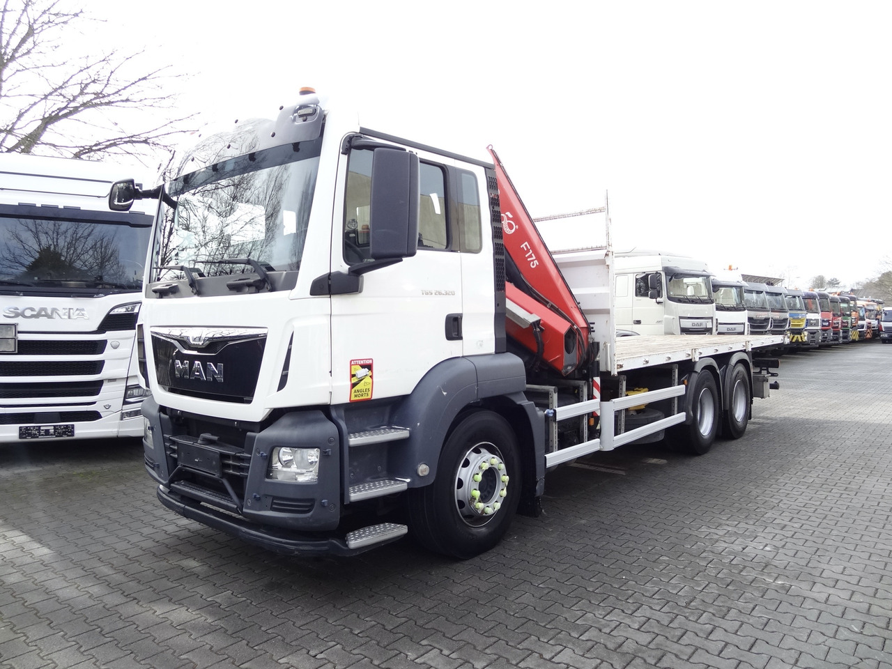 MAN TGS 26.320 6X4 BB mit Kran Fassi F175 - شاحنة كرين, شاحنات مسطحة: صور 1 MAN TGS 26.320 6X4 BB mit Kran Fassi F175 - شاحنة كرين, شاحنات مسطحة: صور 1