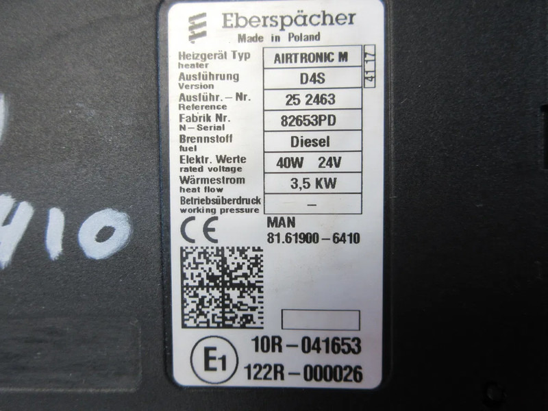النظام الكهربائي - شاحنة DAF 81.61900-6410 EBERSPACHER D4S MAN TGX EURO 6 MODEL 2020: صور 10