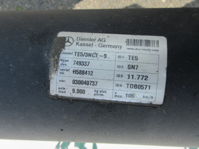 المحور و قطع الغيار - شاحنة Mercedes-Benz TE5/3NC7-9 / 749337 // H588412//030040737 // OPLEGGER AS SCHMITZ: صور 10