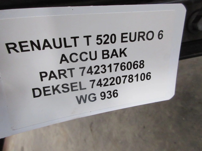 Renault 7423176068//7422078106 ACCU BAK RENAULT T 520 EURO 6 MODEL 2020 - الإطار / الشاسيه - شاحنة: صور 5 Renault 7423176068//7422078106 ACCU BAK RENAULT T 520 EURO 6 MODEL 2020 - الإطار / الشاسيه - شاحنة: صور 5