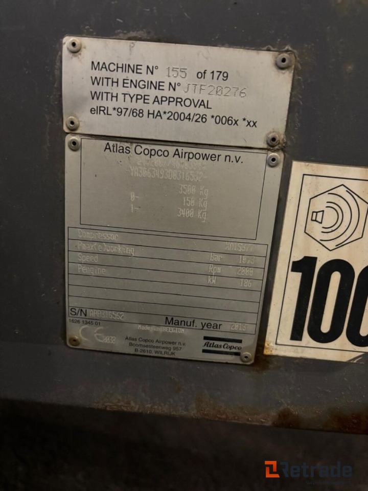 Atlas Copco XATS 377 Kompressor - آلات البناء: صور 4 Atlas Copco XATS 377 Kompressor - آلات البناء: صور 4