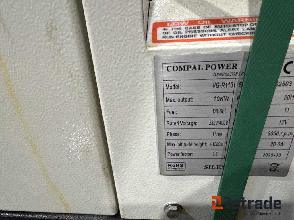 Generator COMPAL Power VG-R110 إيجار Generator COMPAL Power VG-R110: صور 8 Generator COMPAL Power VG-R110 إيجار Generator COMPAL Power VG-R110: صور 8