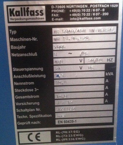 Compact angle welding machine with shrink tunnel Kallfass KC 5040-450 Universal - آلة التعبئة والتغليف: صور 2 Compact angle welding machine with shrink tunnel Kallfass KC 5040-450 Universal - آلة التعبئة والتغليف: صور 2
