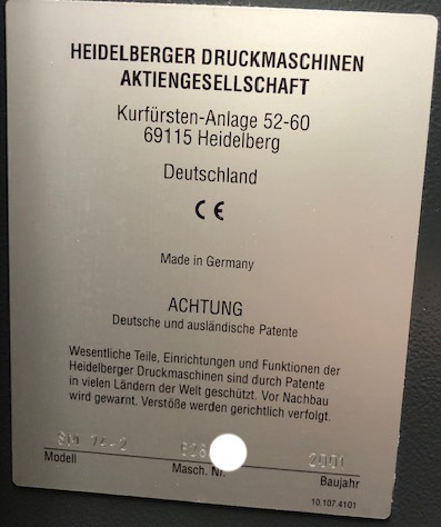 Straight two-colour Heidelberg Speedmaster SM 74-2 - ماكينة طباعة أوفست: صور 3 Straight two-colour Heidelberg Speedmaster SM 74-2 - ماكينة طباعة أوفست: صور 3
