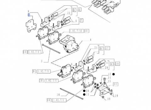New Holland T7, Tm, T7000, Tm7000 Series Tm120 Control Valve Plate 5190710 - صمام هيدروليكي - جرار: صور 4 New Holland T7, Tm, T7000, Tm7000 Series Tm120 Control Valve Plate 5190710 - صمام هيدروليكي - جرار: صور 4