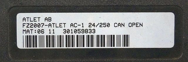 Atlet 301059833 | Rij regeling drive controller fz2007-Atlet AC-1 24/250A Can Op - كتلة التحكم - معدات المناولة: صور 2 Atlet 301059833 | Rij regeling drive controller fz2007-Atlet AC-1 24/250A Can Op - كتلة التحكم - معدات المناولة: صور 2