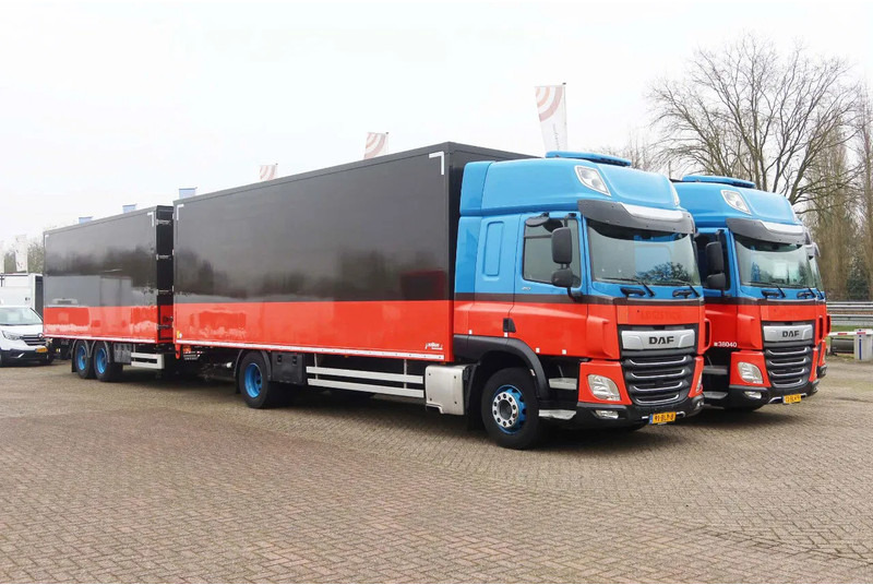 DAF CF 410 Bakwagen + trailer 2x Dhollandia 2000 KG klep - بصندوق مغلق شاحنة: صور 2 DAF CF 410 Bakwagen + trailer 2x Dhollandia 2000 KG klep - بصندوق مغلق شاحنة: صور 2