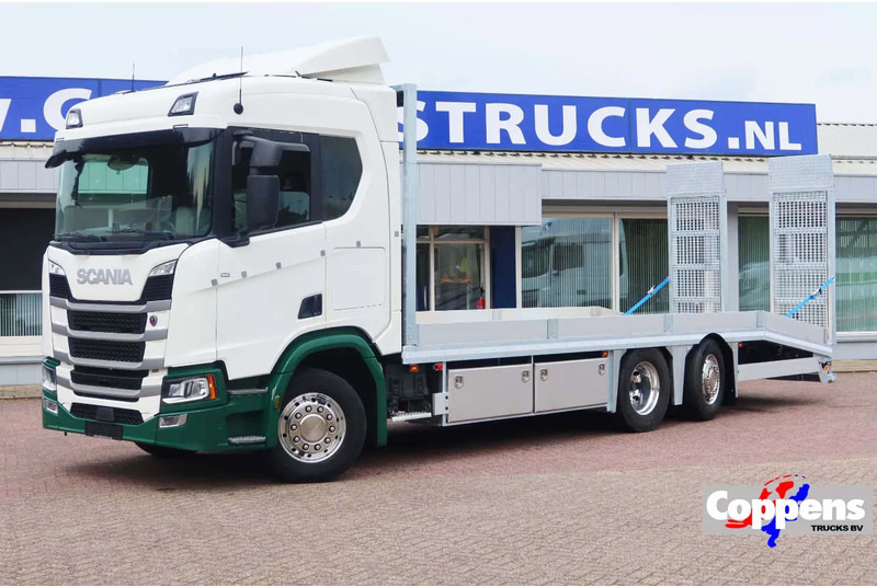 شاحنة نقل سيارات شاحنة Scania R500 NGS Oprijwagen 6x2 E6 Nieuwe Laadbak met Hydraulische rijpaten: صور 1