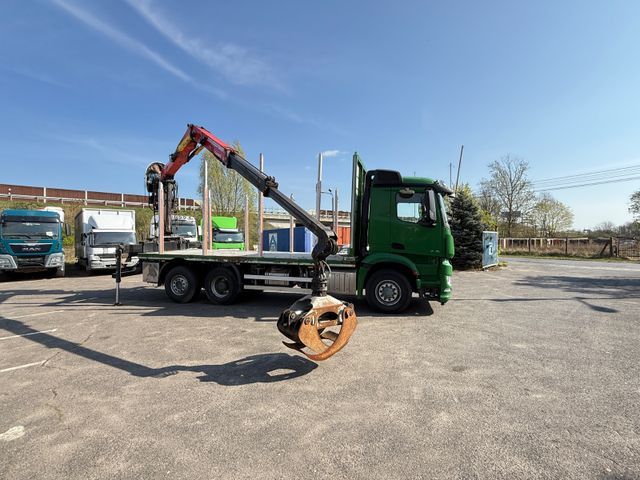 شاحنة قطع الأشجار, شاحنة كرين Mercedes-Benz Actros 2571 Holztransporter mit Kran: صور 11