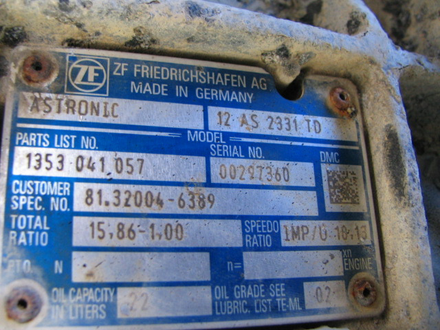 MAN TGX TGS EURO6 // Skrzynia biegow z retarderem 12 AS 2331 TD - علبة التروس - شاحنة: صور 1 MAN TGX TGS EURO6 // Skrzynia biegow z retarderem 12 AS 2331 TD - علبة التروس - شاحنة: صور 1