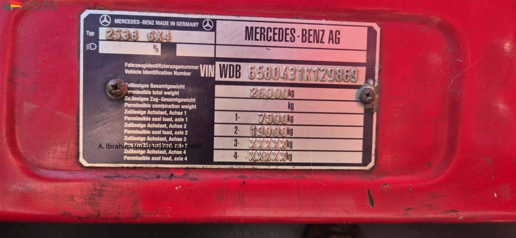 Mercedes-Benz DB 2538 AK 6x4 Meiller Getriebe überholt - شاحنة ذات الخطاف: صور 4 Mercedes-Benz DB 2538 AK 6x4 Meiller Getriebe überholt - شاحنة ذات الخطاف: صور 4