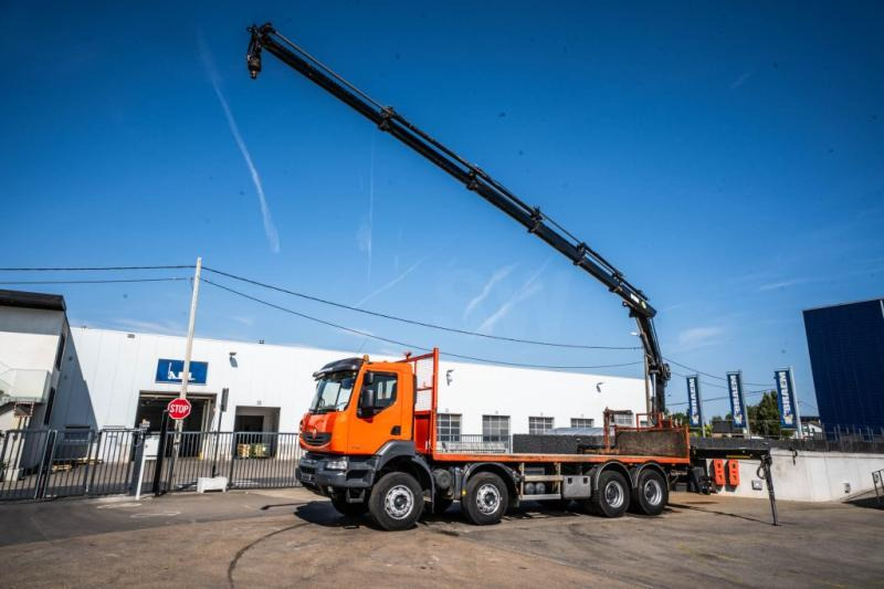 Renault KERAX 430 DXI+ HIAB 16 T/m + 5 EXT - شاحنات مسطحة, شاحنة كرين: صور 1 Renault KERAX 430 DXI+ HIAB 16 T/m + 5 EXT - شاحنات مسطحة, شاحنة كرين: صور 1
