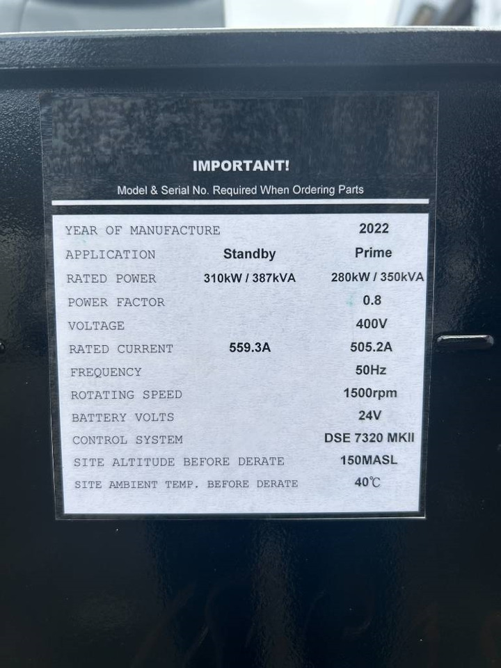 جديد مجموعة المولدات Cummins NTA855-G4 - 385 kVA Generator Set - DPX-18805-O: صور 6