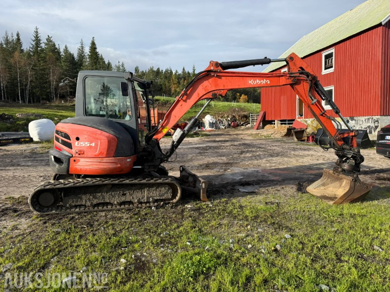 2012 Kubota U55-4 5,5 tonns gravemaskin med Steelwrist rototilt og 2 skuffer - حفارة: صور 3 2012 Kubota U55-4 5,5 tonns gravemaskin med Steelwrist rototilt og 2 skuffer - حفارة: صور 3