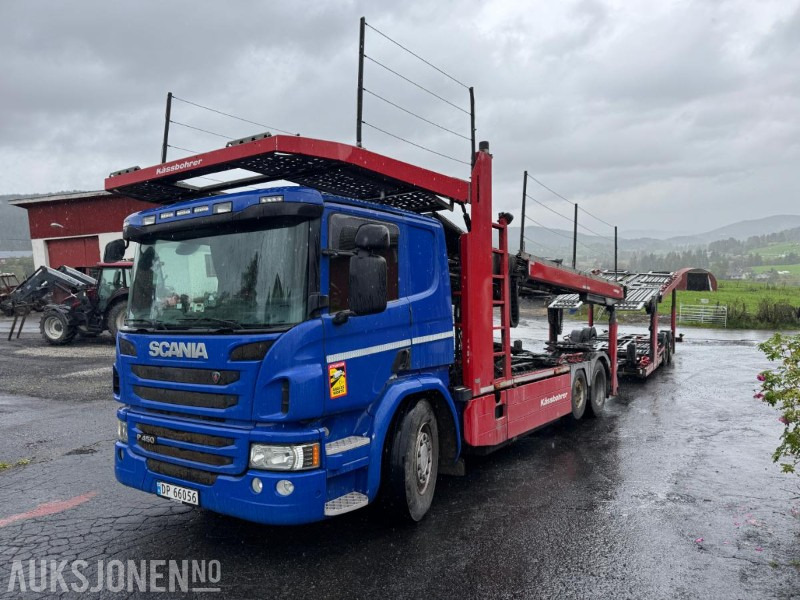 2015 Scania P 450 biltransport med henger / EU-godkjent - شاحنة نقل سيارات شاحنة: صور 1 2015 Scania P 450 biltransport med henger / EU-godkjent - شاحنة نقل سيارات شاحنة: صور 1
