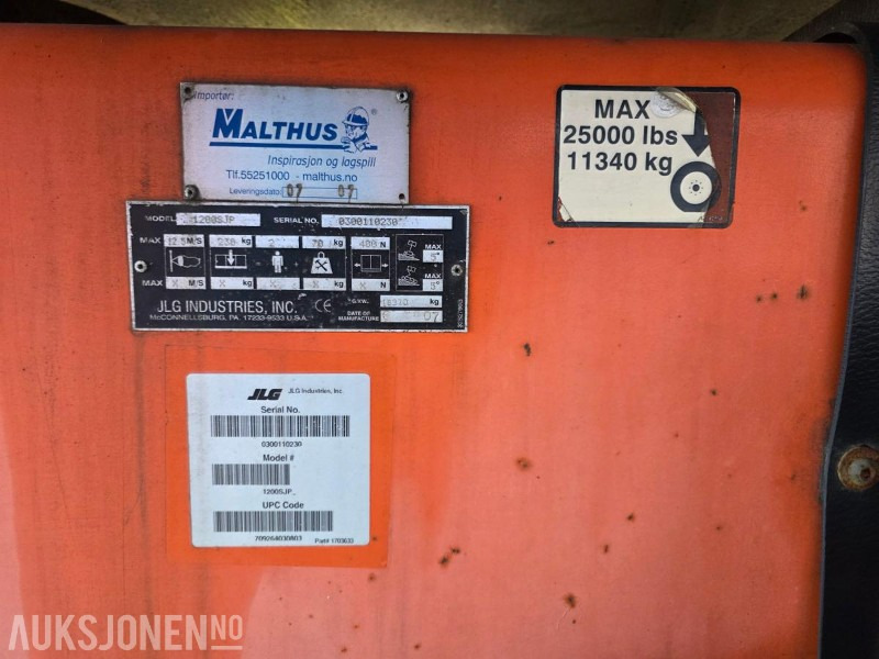 JLG 1200 SJP 6.500 arbeidstimer 45 meter arbeidshøyde! 1 Eiers bomlift, 2007 modell - منصات هيدروليكية متنقلة: صور 4 JLG 1200 SJP 6.500 arbeidstimer 45 meter arbeidshøyde! 1 Eiers bomlift, 2007 modell - منصات هيدروليكية متنقلة: صور 4